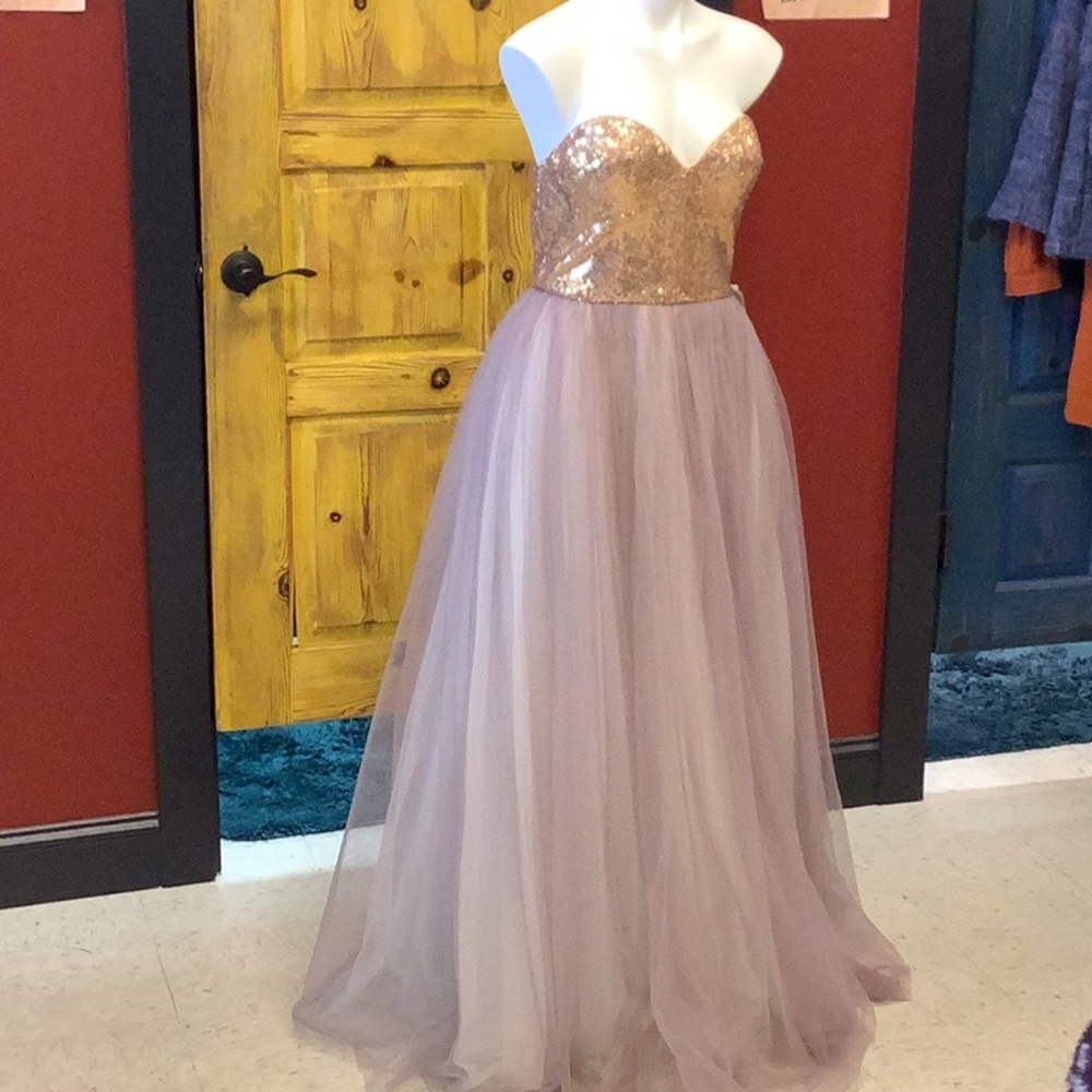 Gold and Purple Sweetheart Gown for Prom